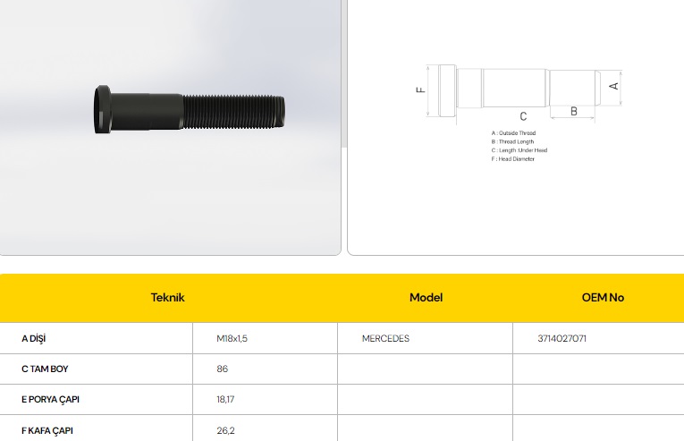 BİJON MB 800 ARKA SOMUNSUZ
